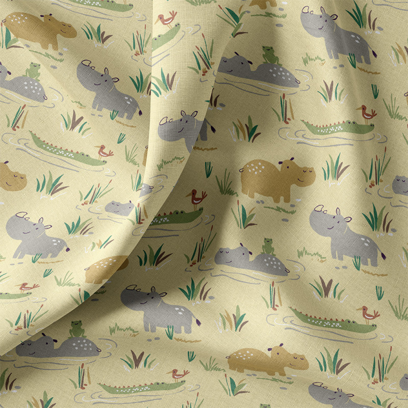 Printed Cotton DELO Yellow / Green